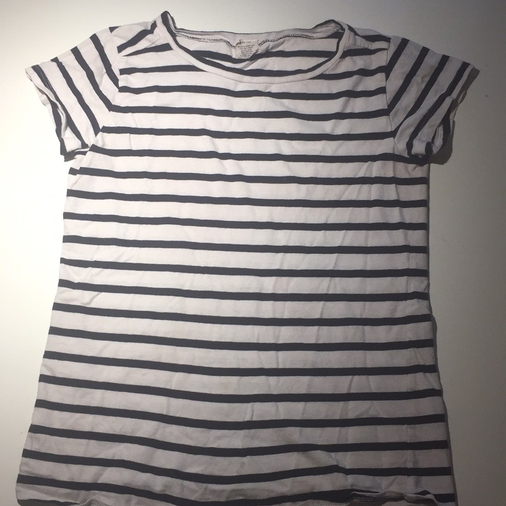 Crew cuts girls small navy and white striped shirt